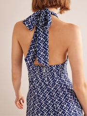 Boden Blue Halterneck Cut-Out Midi Dress - Image 5 of 6