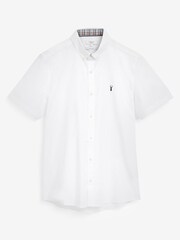 White Slim Short Sleeve Stretch Oxford Shirt - Image 4 of 4