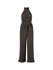 Mela Black Pleated Halter Neck Jumpsuit - Image 4 of 4