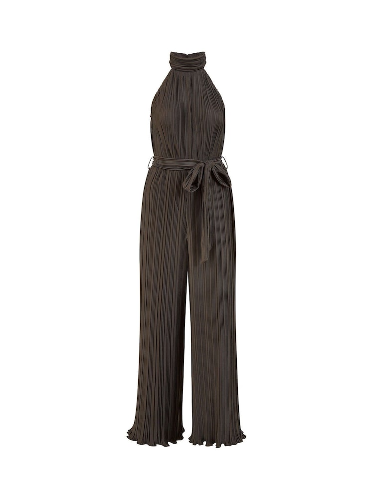 Mela Black Pleated Halter Neck Jumpsuit - Image 4 of 4