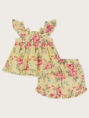 Monsoon Yellow Baby Floral Top and Shorts Set - Image 1 of 3
