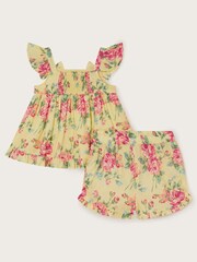 Monsoon Yellow Baby Floral Top and Shorts Set - Image 2 of 3