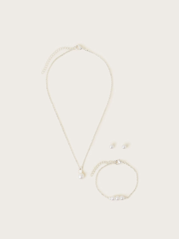 Monsoon Silver Tone Bridesmaid Pearl Jewellery Set - Image 3 of 3 Monsoon Silver Tone Bridesmaid Pearl Jewellery Set - Image 3 of 3