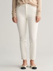 GANT White Slim Fit Ankle Grazer Jeans - Image 1 of 9