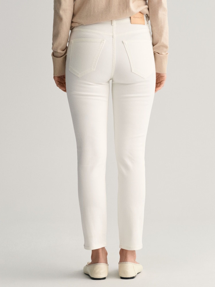 GANT White Slim Fit Ankle Grazer Jeans - Image 2 of 9