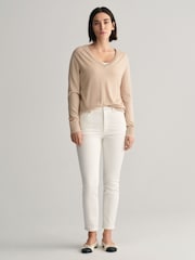 GANT White Slim Fit Ankle Grazer Jeans - Image 3 of 9