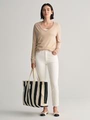 GANT White Slim Fit Ankle Grazer Jeans - Image 4 of 9