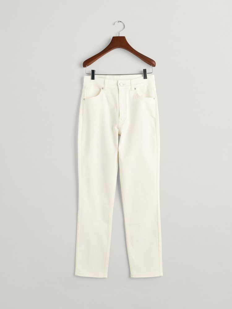 GANT White Slim Fit Ankle Grazer Jeans - Image 9 of 9