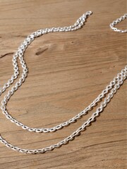 Mint Velvet Silver Tone Double Layer Chain Belt - Image 2 of 2