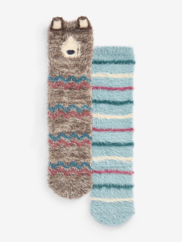 Bear Character Super Hairy Cosy Socks 2 Pack - Image 3 of 5