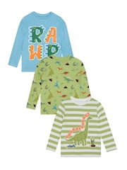 Harry Bear Green Harry Bear Dinosaur Tops 3 Pack - Image 3 of 7