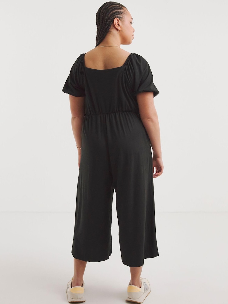 Simply Be Black Lucy Sweetheart Neck Jumpsuit - Image 2 of 4