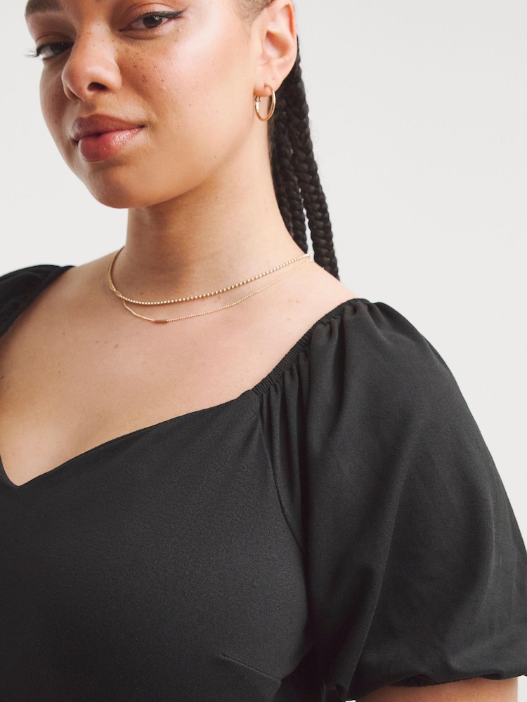 Simply Be Black Lucy Sweetheart Neck Jumpsuit - Image 4 of 4 Simply Be Black Lucy Sweetheart Neck Jumpsuit - Image 4 of 4