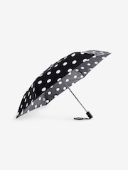 Black/Cream Spot Auto Open/Close Umbrella - Image 1 of 3