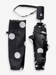 Black/Cream Spot Auto Open/Close Umbrella - Image 3 of 3