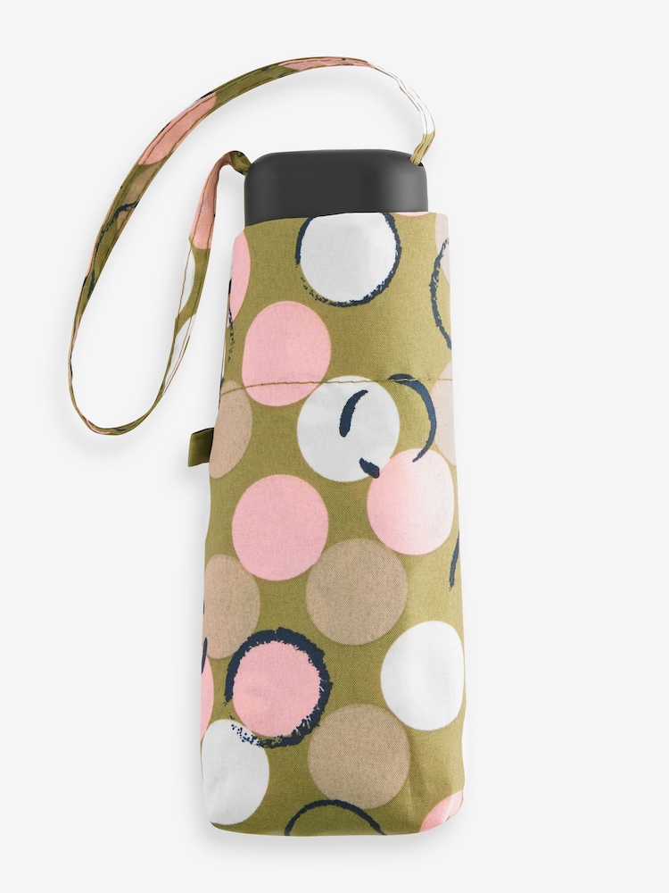 Pink/Khaki Green Compact Umbrella - Image 1 of 2 Pink/Khaki Green Compact Umbrella - Image 1 of 2