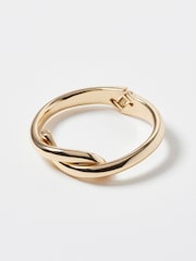 Oliver Bonas Gold Tone Maya Cross Over Chunky Cuff Bangle - Image 1 of 4