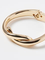 Oliver Bonas Gold Tone Maya Cross Over Chunky Cuff Bangle - Image 3 of 4