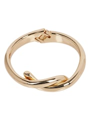 Oliver Bonas Gold Tone Maya Cross Over Chunky Cuff Bangle - Image 4 of 4
