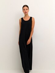 Kaffe Ditte Jersey Sleeveless 100% Cotton Maxi Black Dress - Image 1 of 5