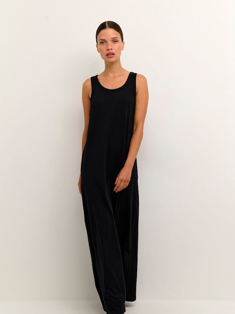 Kaffe Ditte Jersey Sleeveless 100% Cotton Maxi Black Dress - Image 1 of 5