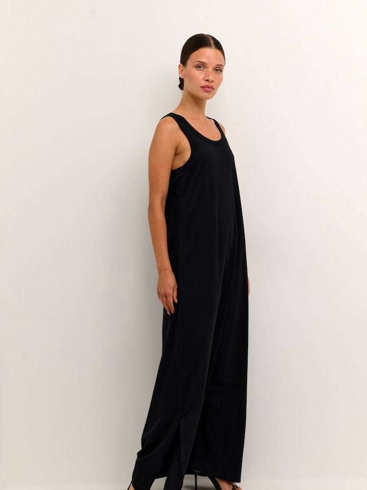 Kaffe Ditte Jersey Sleeveless 100% Cotton Maxi Black Dress - Image 2 of 5