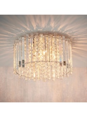 Gallery Home Silver Kimbie Flush Ceiling Fitting Flush Ceiling Light - Image 1 of 7