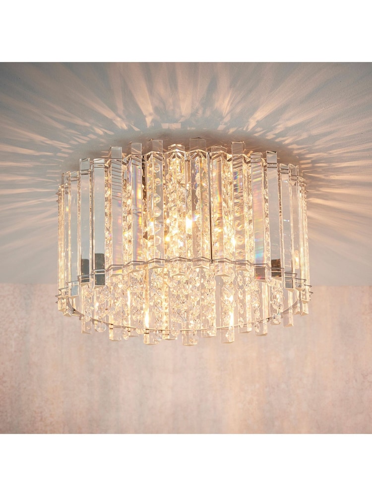 Gallery Home Silver Kimbie Flush Ceiling Fitting Flush Ceiling Light - Image 1 of 7