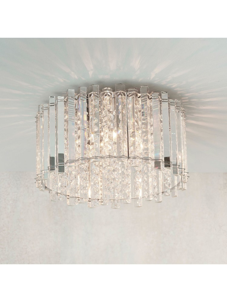 Gallery Home Silver Kimbie Flush Ceiling Fitting Flush Ceiling Light - Image 2 of 7