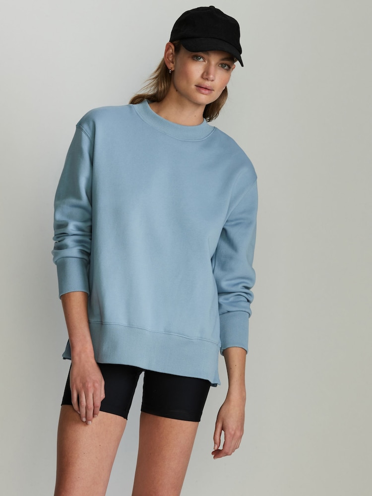 Dusky Blue Relaxed Fit Essentials Longline Sweatshirt - Image 2 of 6
