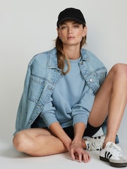 Dusky Blue Relaxed Fit Essentials Longline Sweatshirt - Image 3 of 6