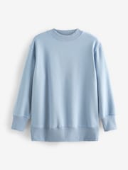Dusky Blue Relaxed Fit Essentials Longline Sweatshirt - Image 5 of 6