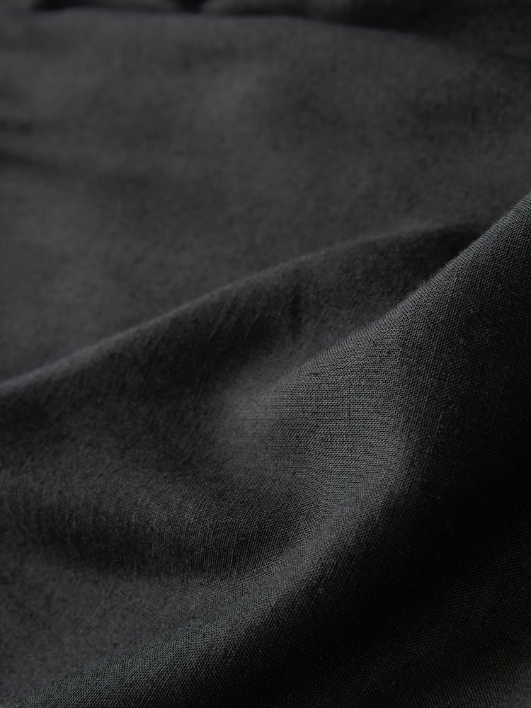 Black Column Midi Skirt with Linen - Image 7 of 7