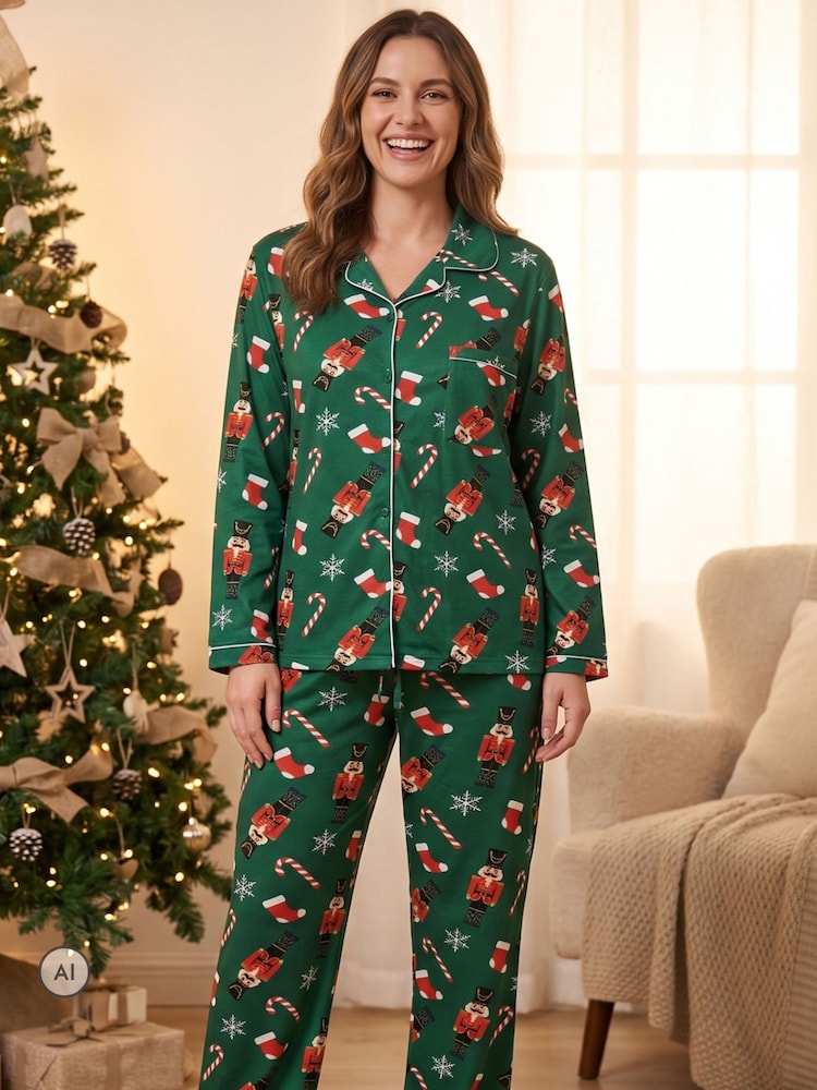 Harry Bear Green Christmas Pyjamas - Image 1 of 10 Harry Bear Green Christmas Pyjamas - Image 1 of 10