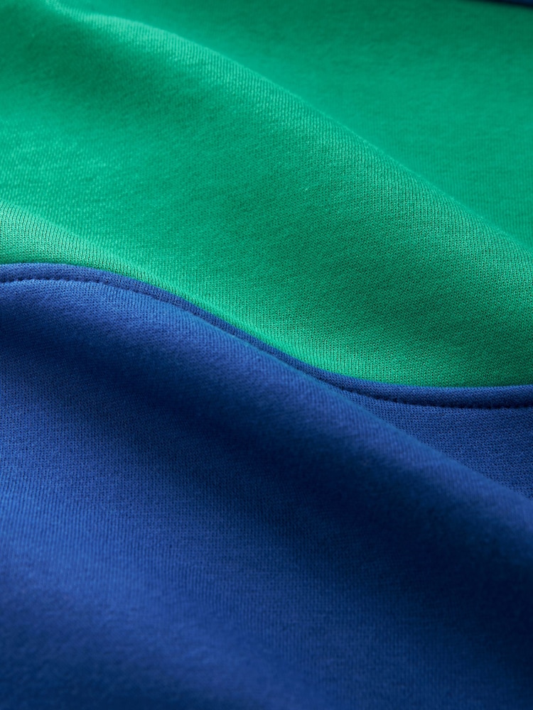 Blue/Green Relaxed Fit Heavyweight Graphic Paris Slogan Stripe Sweatshirt - Image 6 of 6