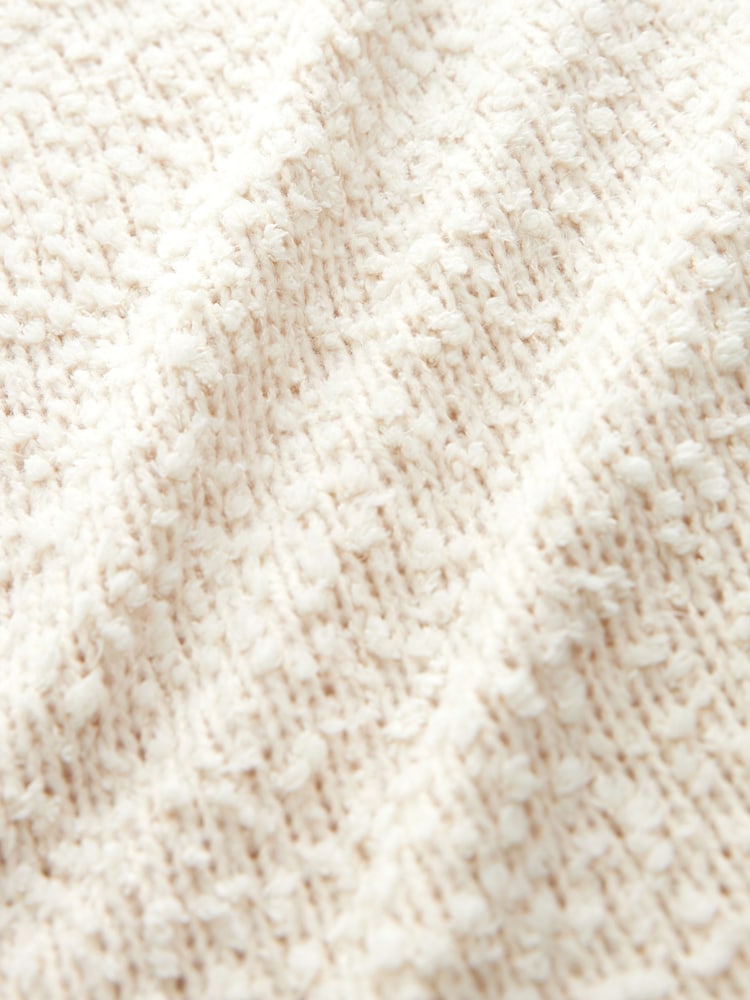 Ecru, Weiß - Rochelle Cosy Co-Ord Maxirock aus Boucle-Strick mit Säule - Bild 7 von 7