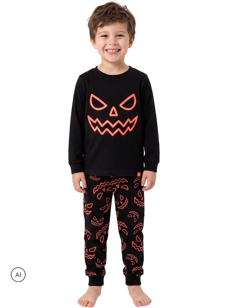 Harry Bear Black Glow In The Dark Pyjamas Pumpkin - Image 1 of 12