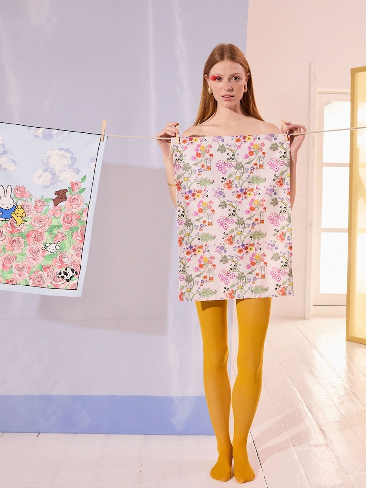 Cath Kidston Set of 2 Multi 100% Cotton Miffy Botanical and In The Roses Tea Towels - Image 1 of 6