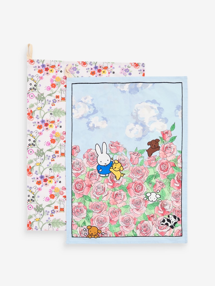 Cath Kidston Set of 2 Multi 100% Cotton Miffy Botanical and In The Roses Tea Towels - Image 6 of 6