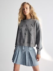 Charcoal Grey Manhattan New York Slogan Washed City Graphic Sweatshirt Jumper - Image 2 of 7