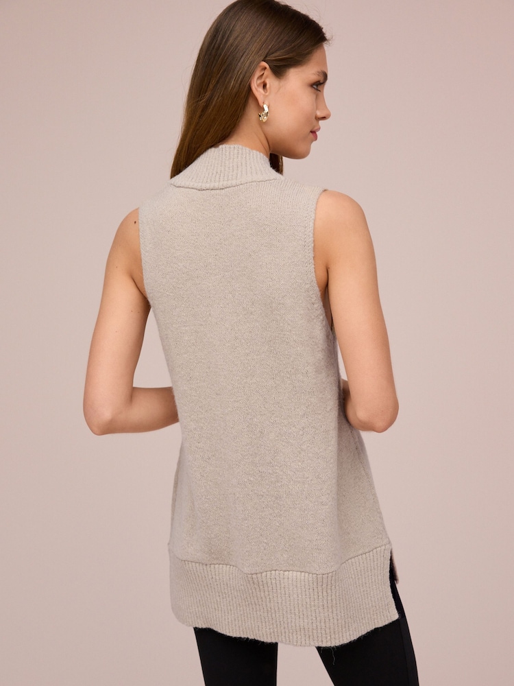 Neutral Soft Touch Cosy Sleeveless V-Neck Tank Top Vest - Image 2 of 6