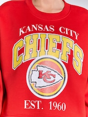 Red NFL American License Kansas City Chiefs Heavyweight Graphic Slogan 100% Cottton Sweatshirt - Image 6 of 7