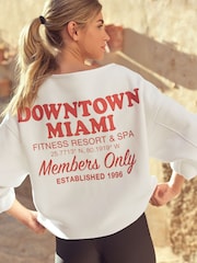 Miami Graphic Relaxed Fit Slouch Sweat Top - Image 1 of 6