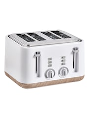 White Bronx Wood Effect 4 Slice Toaster - Image 5 of 6