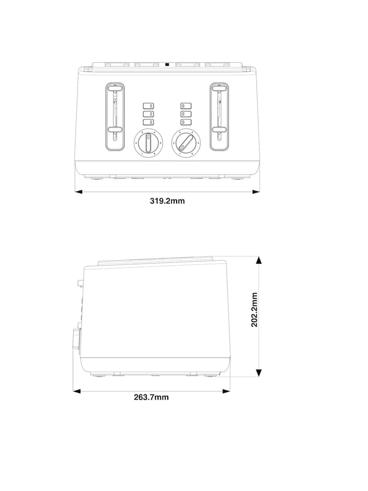 White Bronx Wood Effect 4 Slice Toaster - Image 6 of 6