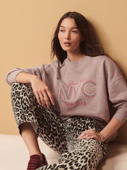 Pink Rainbow New York City Graphic Slogan Sweatshirt - Image 2 of 7