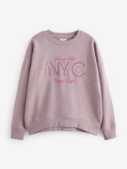 Pink Rainbow New York City Graphic Slogan Sweatshirt - Image 6 of 7