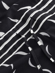Black/White Moon Print Long Sleeve Column Midi Dress - Image 5 of 5