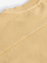 Yellow Relaxed Fit Malibu Washed Embroidered City Graphic 100% Cotton Sweatshirt - Image 10 of 10
