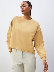 Yellow Relaxed Fit Malibu Washed Embroidered City Graphic 100% Cotton Sweatshirt - Image 2 of 10